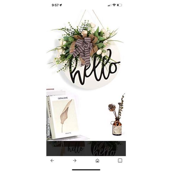 Welcome Sign Front Door Decoration Floral Wood - Picture 2 of 4